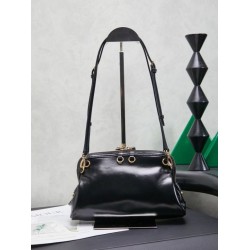 Replica Premium Pochette Miu Miu Honey Caprice con stampa a conchiglia 5BF131 Nero Imitazione Outlet