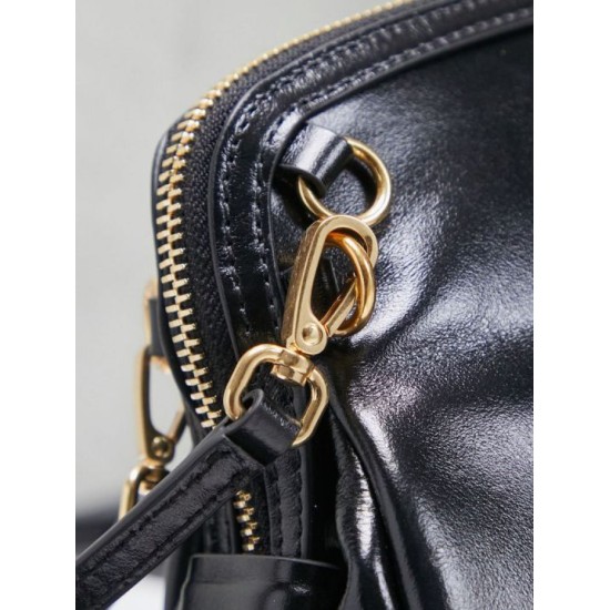 Replica Premium Pochette Miu Miu Honey Caprice con stampa a conchiglia 5BF131 Nero Imitazione Outlet