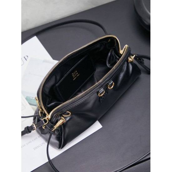Replica Premium Pochette Miu Miu Honey Caprice con stampa a conchiglia 5BF131 Nero Imitazione Outlet