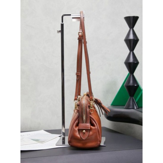 Replica Premium Pochette Miu Miu Honey Caprice con stampa a conchiglia 5BF131 Marrone Imitazione Outlet