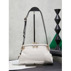 Replica Premium Pochette Miu Miu Honey Caprice con stampa a conchiglia 5BF131 Bianco Imitazione Outlet