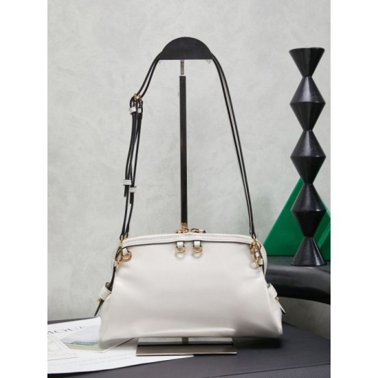 Replica Premium Pochette Miu Miu Honey Caprice con stampa a conchiglia 5BF131 Bianco Imitazione Outlet