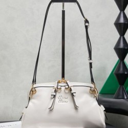 Replica Premium Pochette Miu Miu Honey Caprice con stampa a conchiglia 5BF131 Bianco Imitazione Outlet
