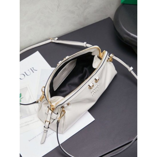 Replica Premium Pochette Miu Miu Honey Caprice con stampa a conchiglia 5BF131 Bianco Imitazione Outlet