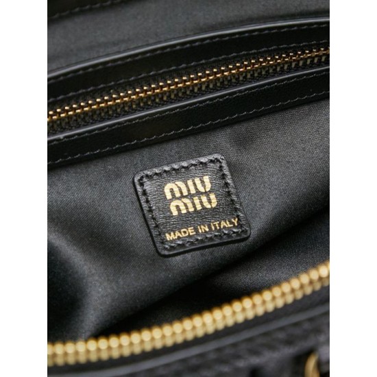 Replica Premium Pochette Miu Miu Caprice trapuntata nappa 5BF130 Nero Imitazione Outlet