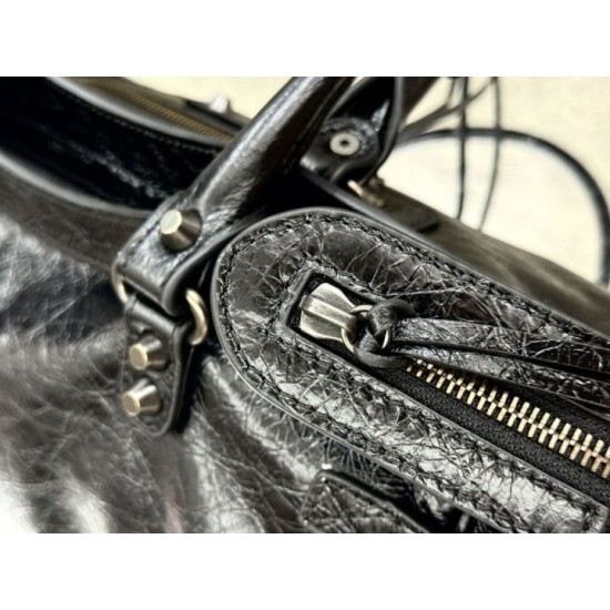 Replica Premium Borsa a tracolla Balenciaga Le City East-West Nero Imitazione Outlet