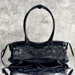 Replica Premium Borsa a tracolla Balenciaga Le City East-West Nero Imitazione Outlet