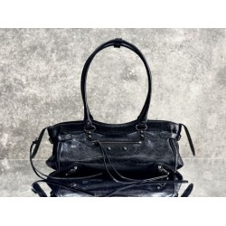Replica Premium Borsa a tracolla Balenciaga Le City East-West Nero Imitazione Outlet