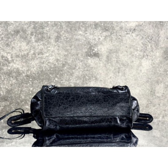 Replica Premium Borsa a tracolla Balenciaga Le City East-West Nero Imitazione Outlet