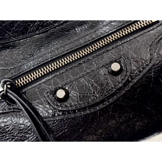 Replica Premium Borsa a tracolla Balenciaga Le City East-West Nero Imitazione Outlet