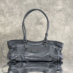 Replica Premium Borsa a tracolla Balenciaga Le City East-West grigia Imitazione Outlet