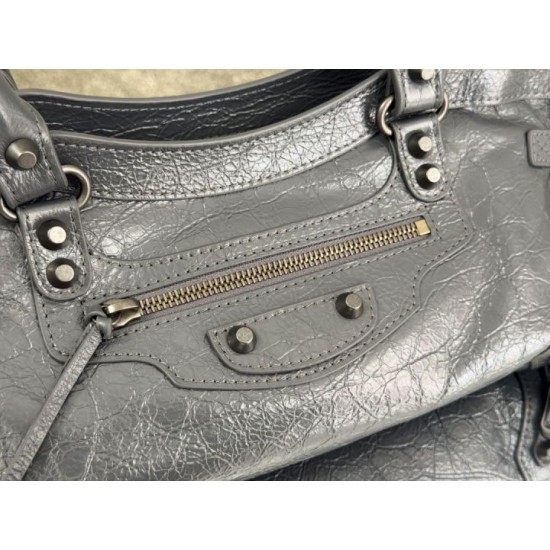 Replica Premium Borsa a tracolla Balenciaga Le City East-West grigia Imitazione Outlet