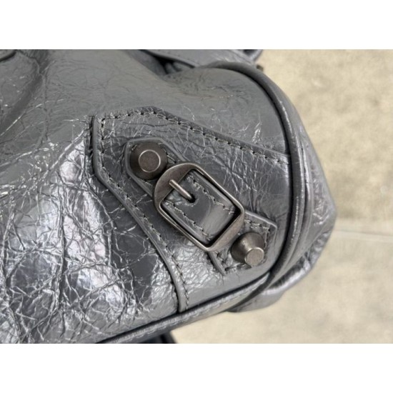 Replica Premium Borsa a tracolla Balenciaga Le City East-West grigia Imitazione Outlet