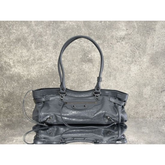 Replica Premium Borsa a tracolla Balenciaga Le City East-West grigia Imitazione Outlet