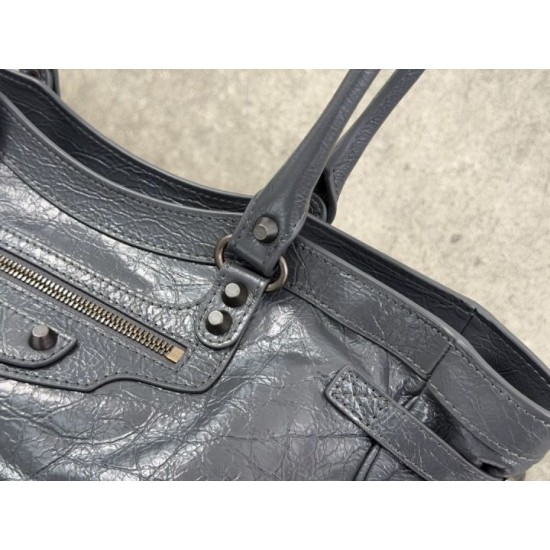 Replica Premium Borsa a tracolla Balenciaga Le City East-West grigia Imitazione Outlet