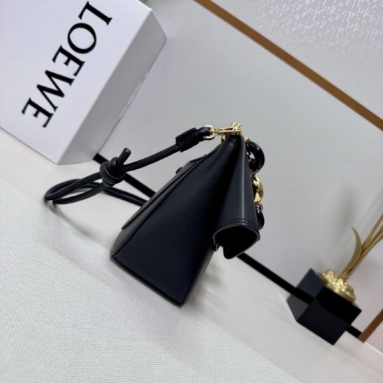 Replica Premium Borsa a tracolla media Loewe Ola nera Imitazione Outlet
