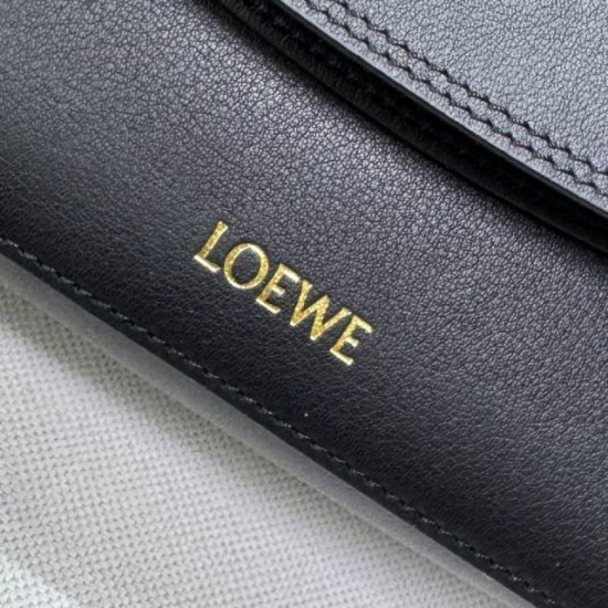 Replica Premium Borsa a tracolla media Loewe Ola nera Imitazione Outlet