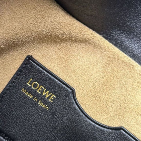 Replica Premium Borsa a tracolla media Loewe Ola nera Imitazione Outlet