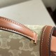 Replica Premium Borsa Celine Mini Besace Clea Triomphe Canvas Pelle di vitello beige Imitazione Outlet