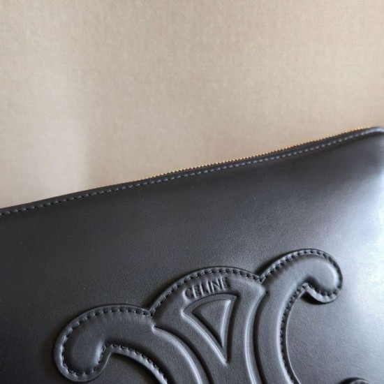 Replica Premium Piccola pochette Celine con tracolla pelle di vitello liscia Nero Imitazione Outlet