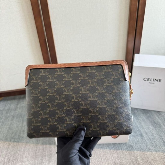 Replica Premium Piccola pochette Celine con tracolla tela Triomphe Imitazione Outlet