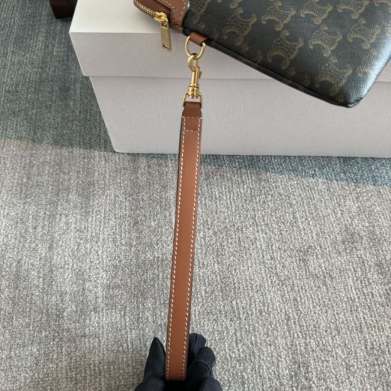 Replica Premium Piccola pochette Celine con tracolla tela Triomphe Imitazione Outlet