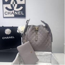 Replica Borsa a mano media Chanel 25 Hobo Caviar Quilted AS5311 Grigio Imitazione Outlet