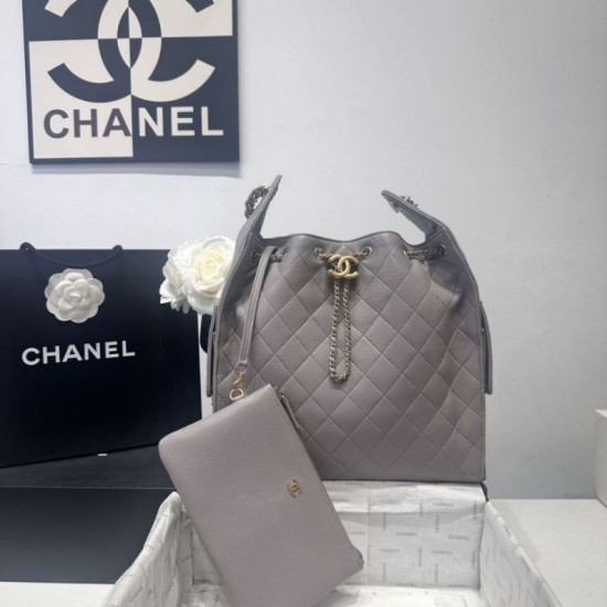 Replica Borsa a mano media Chanel 25 Hobo Caviar Quilted AS5311 Grigio Imitazione Outlet