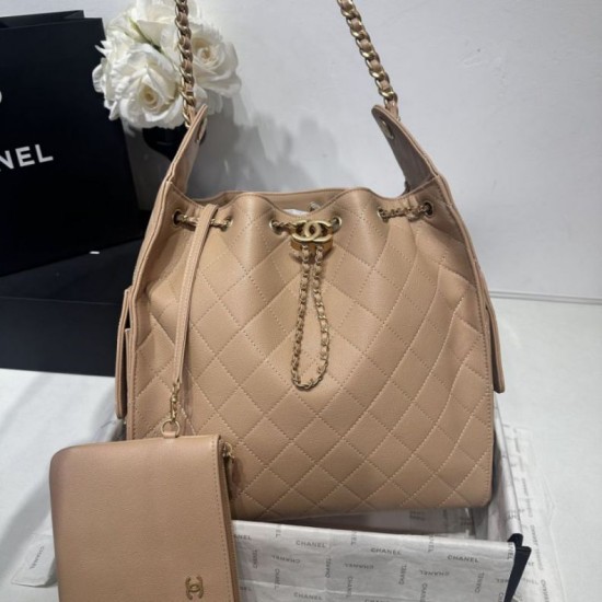 Replica Borsa a mano media Chanel 25 Hobo Caviar Quilted AS5311 Beige Imitazione Outlet