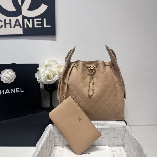 Replica Borsa a mano media Chanel 25 Hobo Caviar Quilted AS5311 Beige Imitazione Outlet