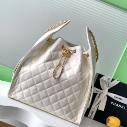 Replica Borsa a mano media Chanel 25 Hobo Caviar Quilted AS5311 Bianco Imitazione Outlet