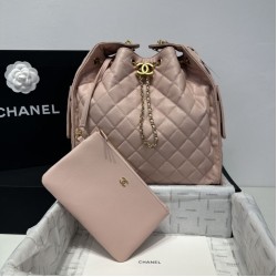 Replica Borsa a mano media Chanel 25 Hobo Caviar Quilted AS5311 Rosa Imitazione Outlet