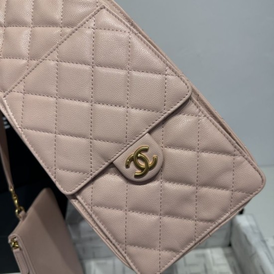 Replica Borsa a mano media Chanel 25 Hobo Caviar Quilted AS5311 Rosa Imitazione Outlet
