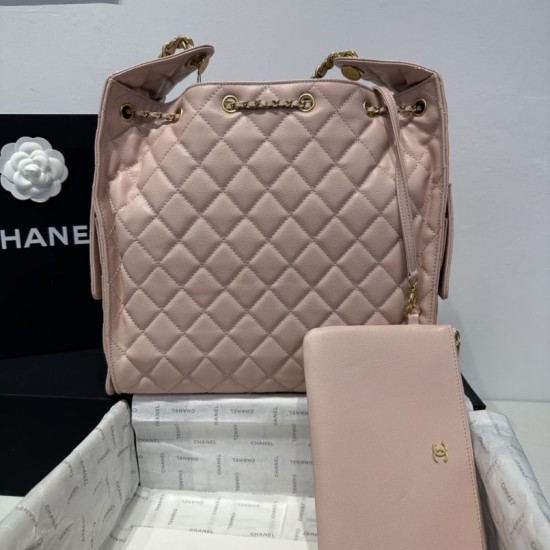 Replica Borsa a mano media Chanel 25 Hobo Caviar Quilted AS5311 Rosa Imitazione Outlet