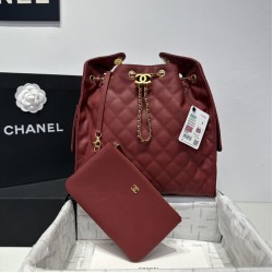 Replica Borsa a mano media Chanel 25 Hobo Caviar Quilted AS5311 Rosso Imitazione Outlet