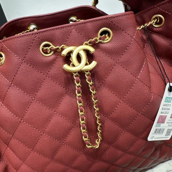 Replica Borsa a mano media Chanel 25 Hobo Caviar Quilted AS5311 Rosso Imitazione Outlet