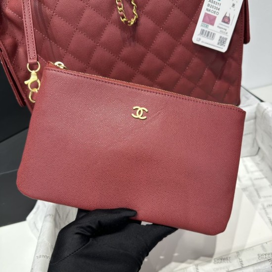 Replica Borsa a mano media Chanel 25 Hobo Caviar Quilted AS5311 Rosso Imitazione Outlet