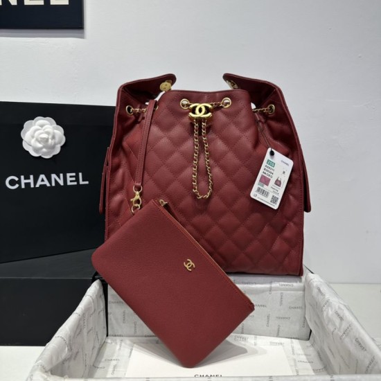 Replica Borsa a mano media Chanel 25 Hobo Caviar Quilted AS5311 Rosso Imitazione Outlet