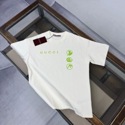 Replica Maglietta girocollo Gucci unisex nera/albicocca 01 Imitazione Outlet