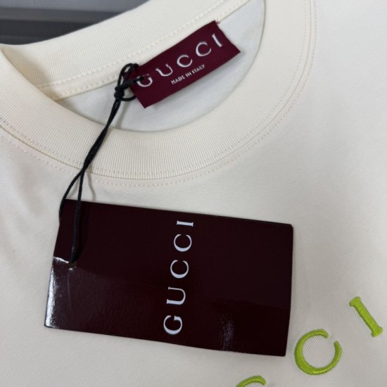 Replica Maglietta girocollo Gucci unisex nera/albicocca 01 Imitazione Outlet