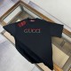 Replica Maglietta girocollo Gucci unisex nera/albicocca 02 Imitazione Outlet