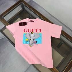 Replica Maglietta girocollo Gucci unisex nera/albicocca 03 Imitazione Outlet