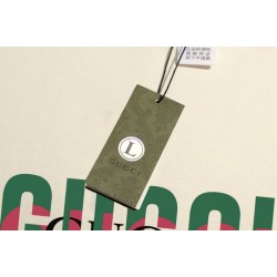 Replica Maglietta girocollo Gucci unisex nera/albicocca 04 Imitazione Outlet