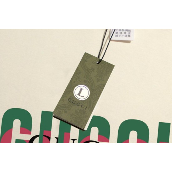 Replica Maglietta girocollo Gucci unisex nera/albicocca 04 Imitazione Outlet