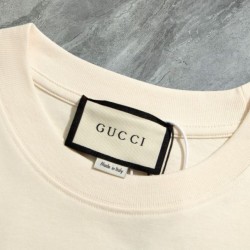 Replica Maglietta girocollo Gucci unisex nera/albicocca 06 Imitazione Outlet