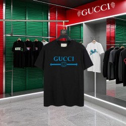 Replica Maglietta girocollo Gucci unisex nera/albicocca 08 Imitazione Outlet