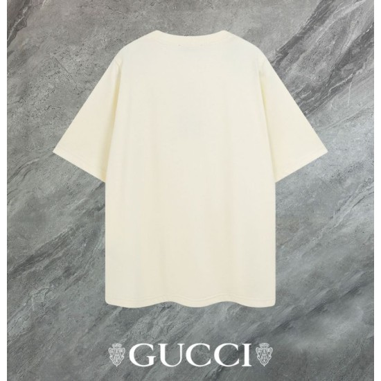 Replica Maglietta girocollo Gucci unisex nera/albicocca 09 Imitazione Outlet