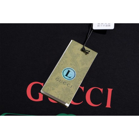Replica Maglietta girocollo Gucci unisex nera/albicocca 10 Imitazione Outlet