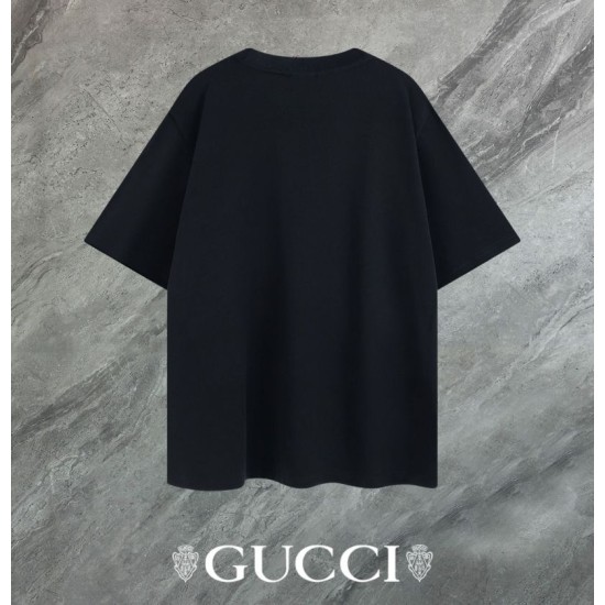 Replica Maglietta girocollo Gucci unisex nera/albicocca 10 Imitazione Outlet