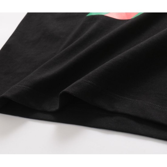Replica Maglietta girocollo Gucci unisex nera/albicocca 11 Imitazione Outlet